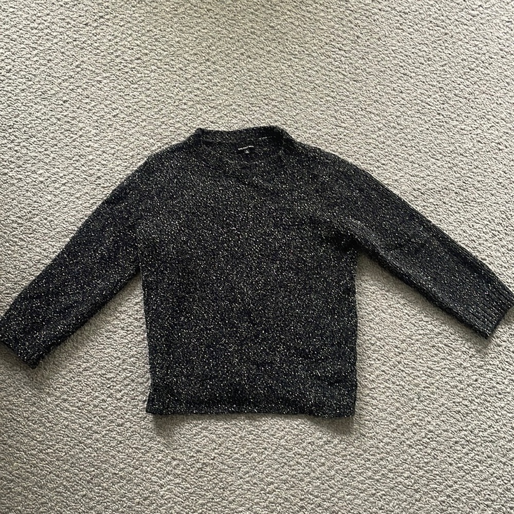 Who What Wear Black and Silver Tinsel Sweater